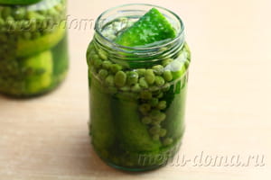 Консервированные огурцы с зеленым горошком - набор для салата «Оливье» впрок