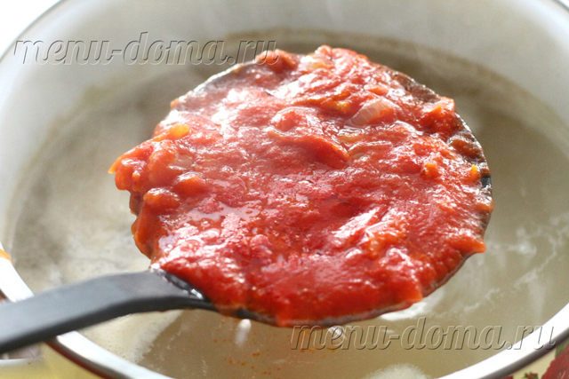Ароматный томатный суп с фрикадельками